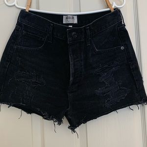 AGolde Black Denim Shorts